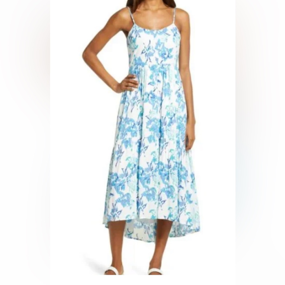 Charles Henry floral tiered hi low sundress size XS